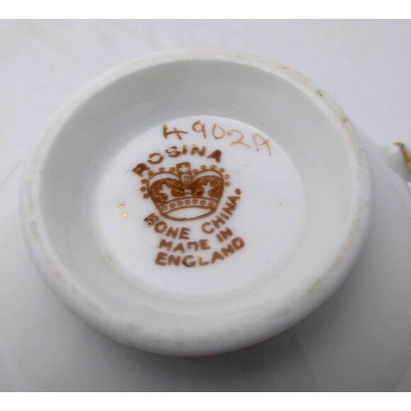 Rosina Bone China #4902A Teacup And Saucer Set England - Picture 3 of 8